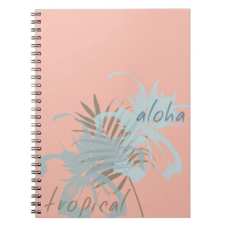 Peach Aqua Tropical Aloha Blume Notizblock