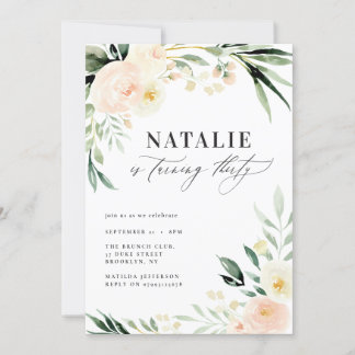 Peach Aquarellblüte 30. Geburtstag Party