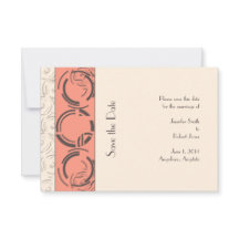 Peach Art Deco Circles Save the Date