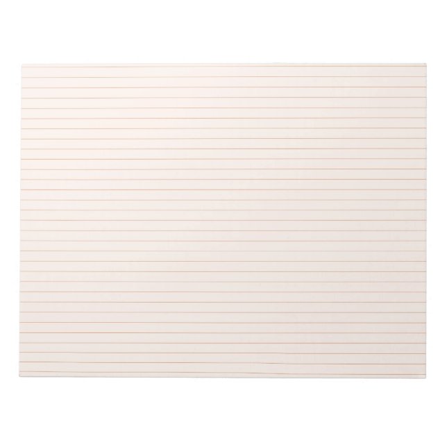 Peach ästhetische Wide Lined Paper Notepad Notizblock (Vorderseite)