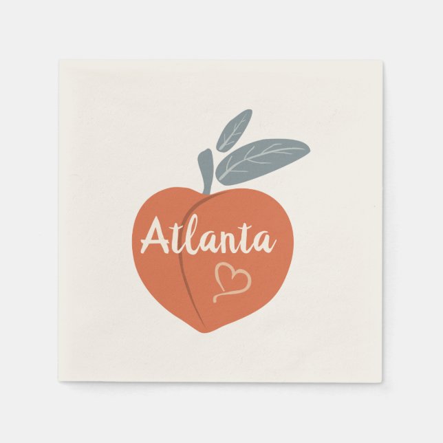 Peach Atlanta Liebe Serviette (Vorderseite)