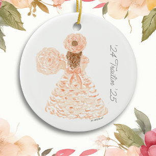 Peach Azalea Wanderpass Keramik Ornament