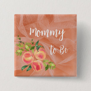 Peach Baby Dusche Buttone - Individuelle Babydusch Button