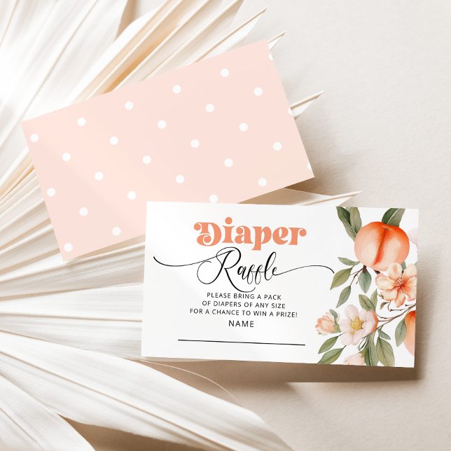 Peach baby dusche diaper Gewinnspiel Begleitkarte (Von Creator hochgeladen)