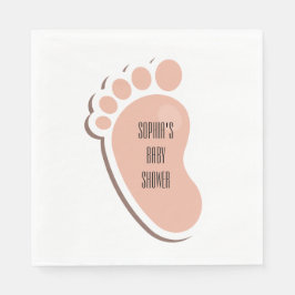 Peach Baby Footprint Baby Dusche Serviette