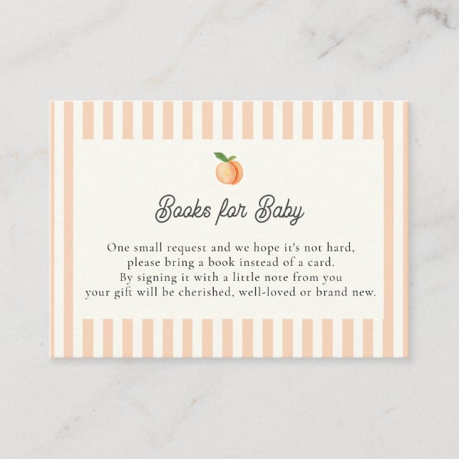 Peach Baby Shooting Books for Baby Enclosure Card Begleitkarte (Vorderseite)