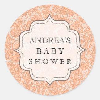 Peach Baby Shower Dessert Table Etikett Aufkleber