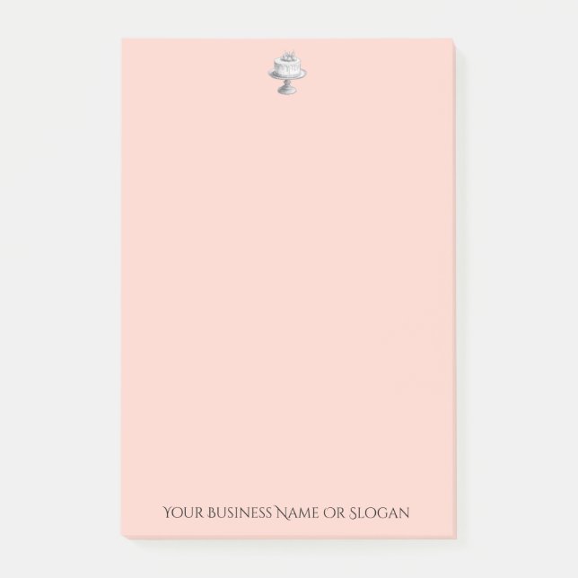Peach Bakery Business Eleganter, maßgeschneiderter Post-it Klebezettel (Vorderseite)