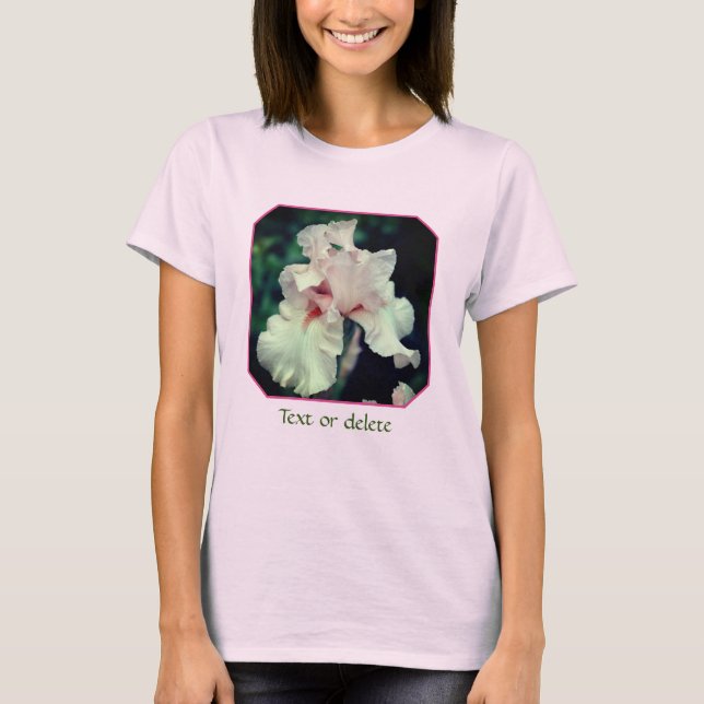 Peach Bearded Iris Flower Personalized T-Shirt (Vorderseite)