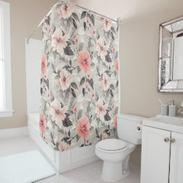 Peach & Beige Vintage Blüten Duschvorhang