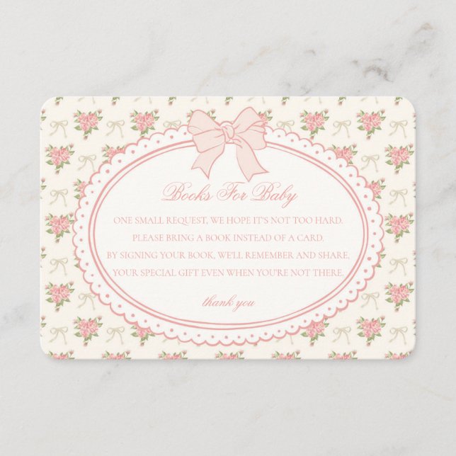 Peach Beige Vintage Floral Books for Baby Insert (Vorderseite)