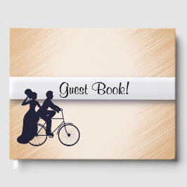 Peach Bicycle Wedding Guest Book Gästebuch