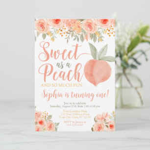 Peach Birthday Einladung Sweet as a Peach