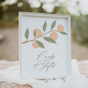 Peach Birthday Party Karten und Geschenke Untersch Poster