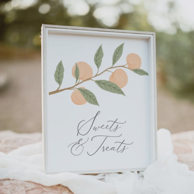 Peach Birthday Party Süßigkeiten und Leckereien Un Poster (Von Creator hochgeladen)