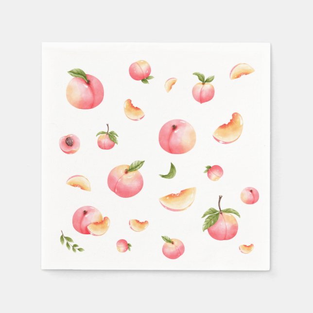 Peach Birthday Serviette (Vorderseite)