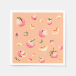 Peach Birthday Serviette