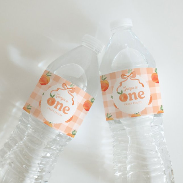 Peach Birthday Water Flasche Labels Wasserflaschenetikett (Von Creator hochgeladen)