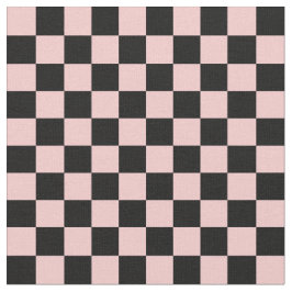 Peach & Black Checkerboard Stoff