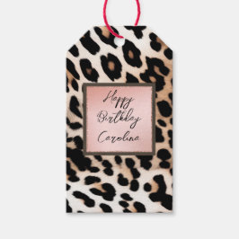 Peach Black Cream Leopard Geschenkanhänger