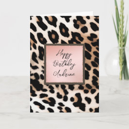 Peach Black Cream Leopard Karte