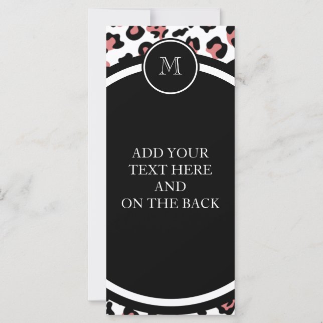 Peach Black Leopard Animal Print with Monogram (Vorderseite)