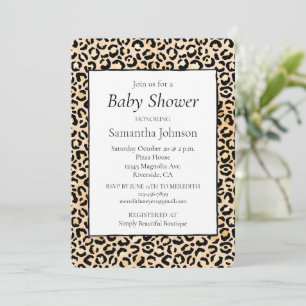 Peach Black Leopard Print      Einladung