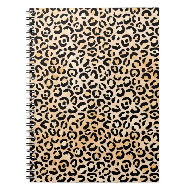 Peach Black Leopard Print Notizblock (Vorderseite)