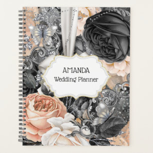 Peach Black Silberschmetterling Glitzer DIY Foto Planer