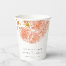 Peach blassom Aquarell Blume Hochzeitscups Pappbecher