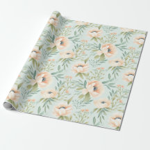 Peach Blooming Blume Wrapping Paper