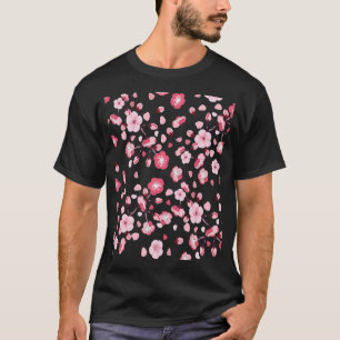 Peach Blossom Blooming Cherry Blumenmuster T-Shirt
