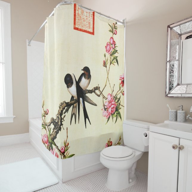 Peach Blossom Fine Art Duschvorhang (Beispiel)