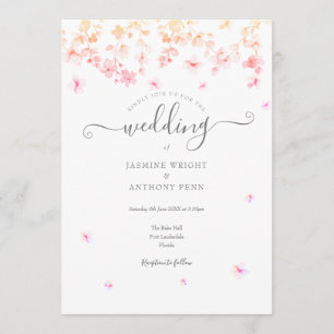 Peach Blossom Floral Wedding Einladung