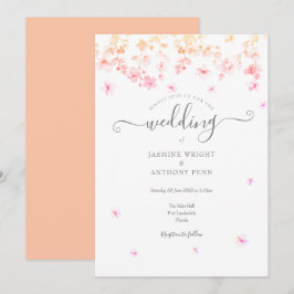 Peach Blossom Floral Wedding Einladung
