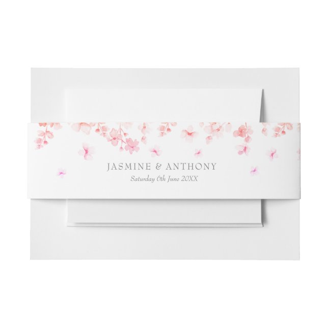 Peach Blossom Floral Wedding Einladungsbanderole (Vorderseite Beispiel)