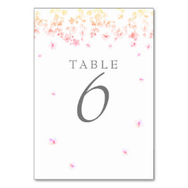 Peach Blossom Floral Wedding Tischnummer