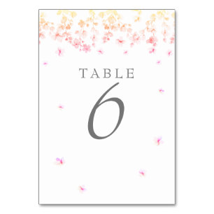 Peach Blossom Floral Wedding Tischnummer
