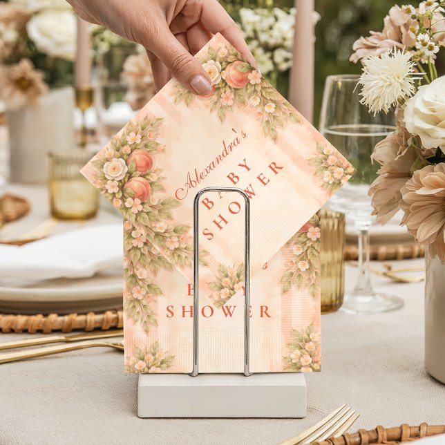 Peach Blossom Garden Baby Shower Serviette (Von Creator hochgeladen)