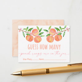 Peach Blossom Geburtstagsraten wie viele Spiel Begleitkarte