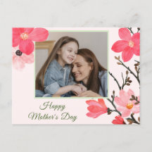 Peach Blossom Happy Mother's Day Foto Card