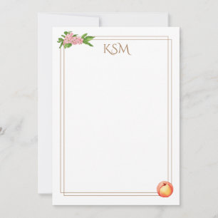 Peach Blossom Monogramm Mitteilungskarten
