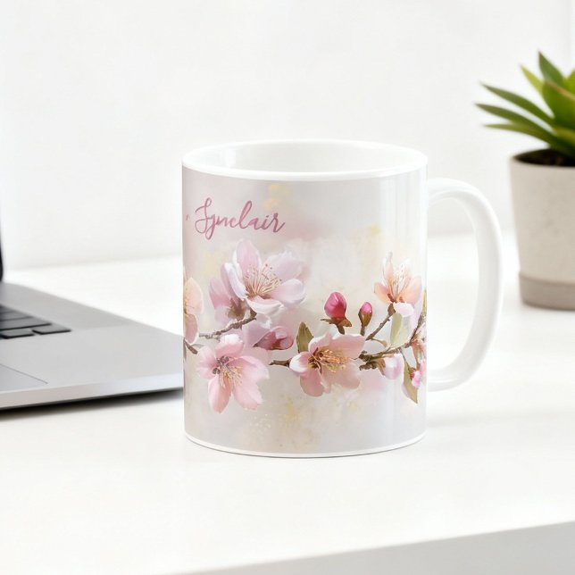 Peach Blossom Spring Floral Teacher Appreciation Kaffeetasse (Von Creator hochgeladen)