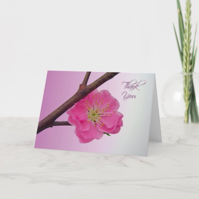 Peach Blossom Vielen Dank Dankeskarte (Vorderseite)