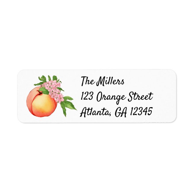 Peach Blossom Watercolor Address Labels (Vorne)