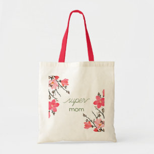 Peach Blossom Watercolor Muttertag Tote Tasche
