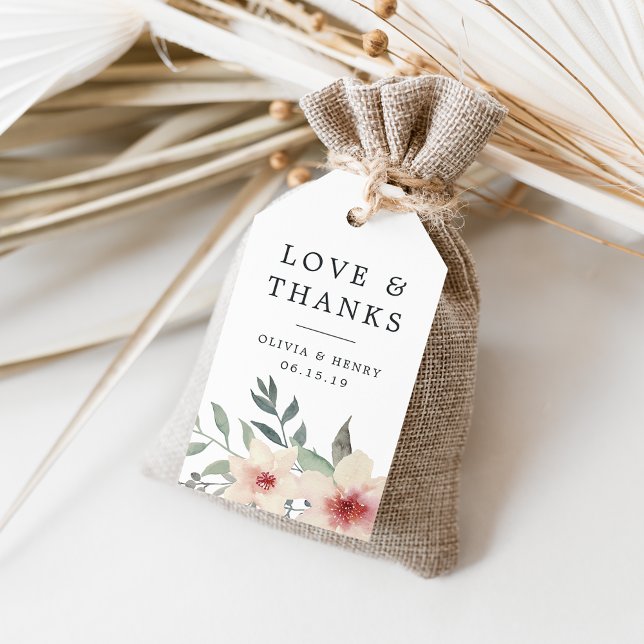 Peach Blossom Wedding Vielen Dank für Ihre Unterst Geschenkanhänger (Von Creator hochgeladen)