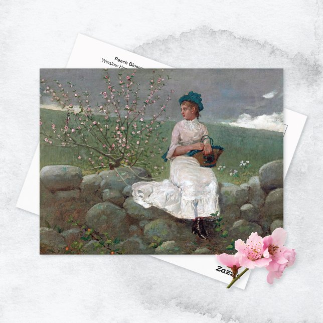 Peach Blossoms Spring Winslow Homer Postkarte (Von Creator hochgeladen)