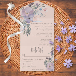 Peach Blue & Lila Boho Blues Dinner All In One Einladung