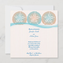 Peach Blue Sand Dollars Beach Hochzeit Einladung